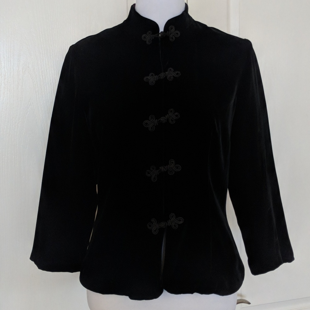 🦆Ann Taylor Velvet Asian Style Jacket Blazer Sz 8